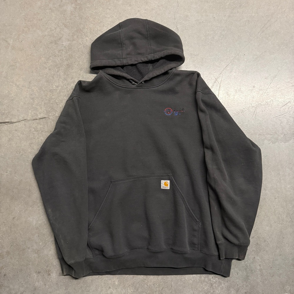 Carhartt Mens XL Original Fit Black Pullover Hoodie Sweatshirt Workwear 4309